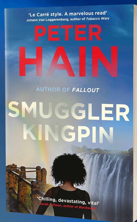 Cover of Smuggler Kingpin: a woman looking out over Victoria Falls